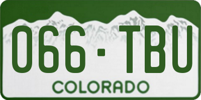 CO license plate 066TBU