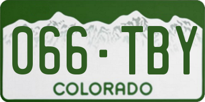 CO license plate 066TBY