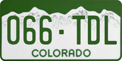 CO license plate 066TDL