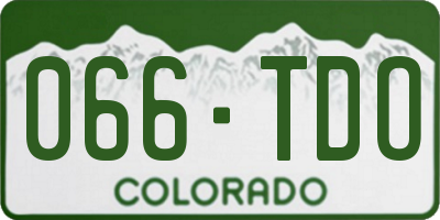 CO license plate 066TDO