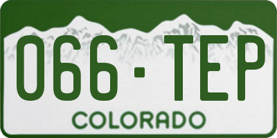 CO license plate 066TEP
