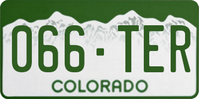 CO license plate 066TER