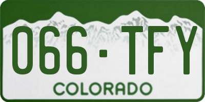 CO license plate 066TFY