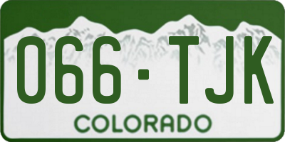 CO license plate 066TJK