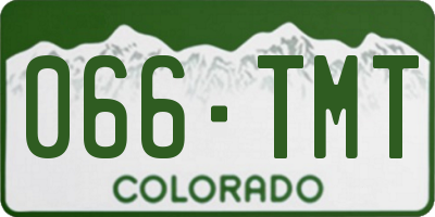 CO license plate 066TMT