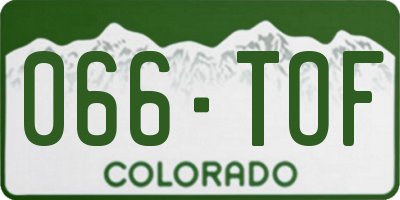 CO license plate 066TOF