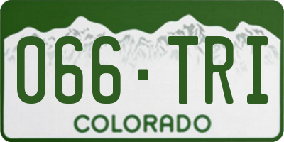 CO license plate 066TRI