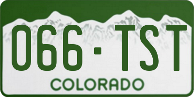 CO license plate 066TST