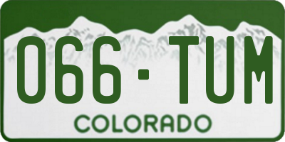 CO license plate 066TUM