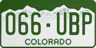 CO license plate 066UBP
