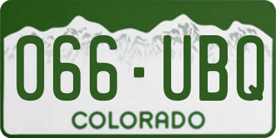 CO license plate 066UBQ