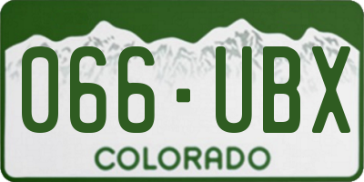 CO license plate 066UBX