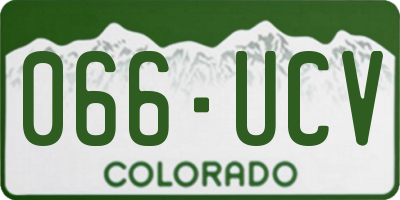 CO license plate 066UCV