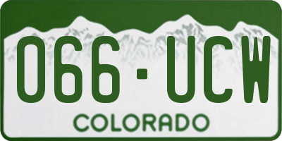 CO license plate 066UCW