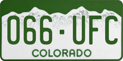 CO license plate 066UFC
