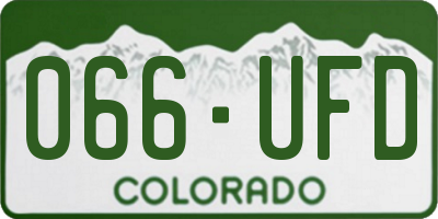 CO license plate 066UFD