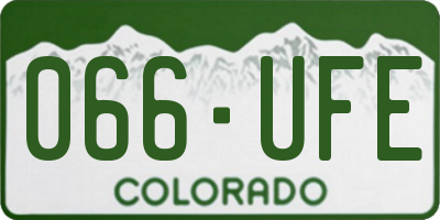 CO license plate 066UFE