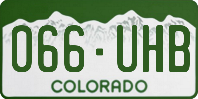 CO license plate 066UHB
