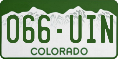 CO license plate 066UIN
