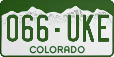 CO license plate 066UKE