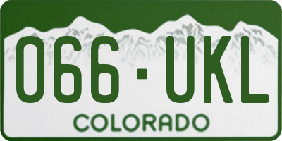 CO license plate 066UKL