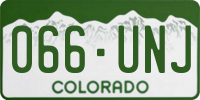CO license plate 066UNJ