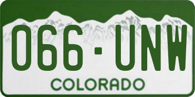 CO license plate 066UNW