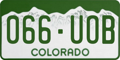 CO license plate 066UOB