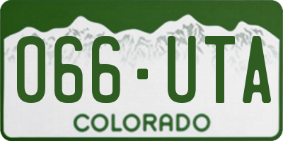 CO license plate 066UTA