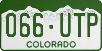 CO license plate 066UTP