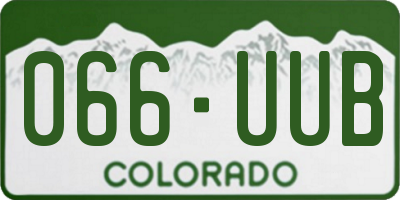 CO license plate 066UUB