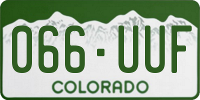 CO license plate 066UUF