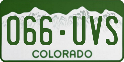CO license plate 066UVS
