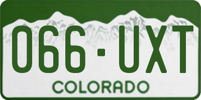 CO license plate 066UXT