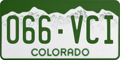 CO license plate 066VCI