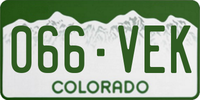 CO license plate 066VEK