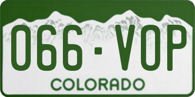 CO license plate 066VOP