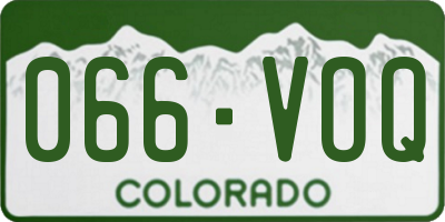 CO license plate 066VOQ