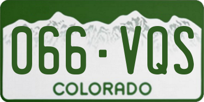 CO license plate 066VQS