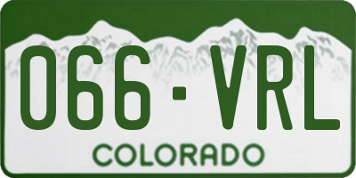 CO license plate 066VRL