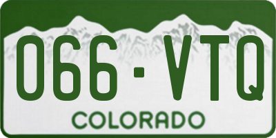 CO license plate 066VTQ