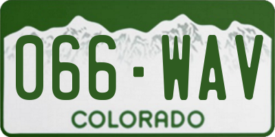 CO license plate 066WAV