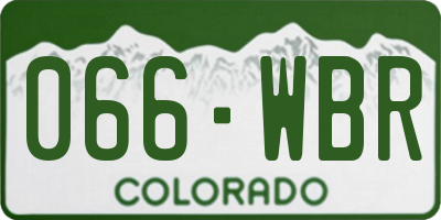 CO license plate 066WBR