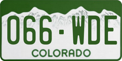 CO license plate 066WDE