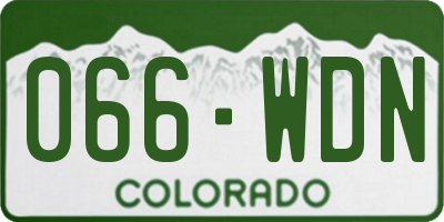 CO license plate 066WDN