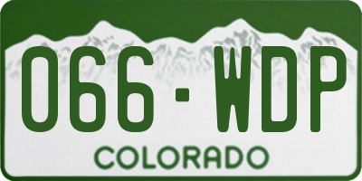 CO license plate 066WDP