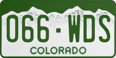 CO license plate 066WDS