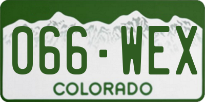 CO license plate 066WEX