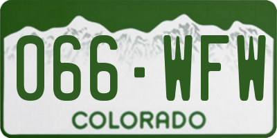 CO license plate 066WFW