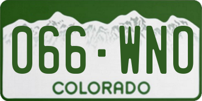 CO license plate 066WNO